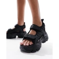 Buffalo Binary track flat sandals in black