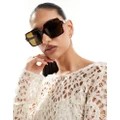 Versace oversized square sunglasses in tortoiseshell-Brown
