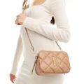 Steve Madden Bmarvis quilted cross body bag in tan-Brown