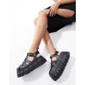 Buffalo Ava Fisher flat sandals in black