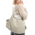 Pull & Bear cargo shoulder bag in stone-Neutral