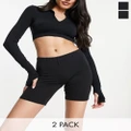 Vero Moda 2-pack legging shorts in black