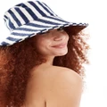 Accessorize stripe bucket hat in blue and white-Multi