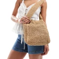 Pull & Bear rattan shoulder bag in natural-Neutral