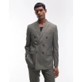 Topman skinny suit jacket in khaki-Green