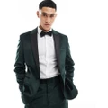 ASOS DESIGN skinny velvet tuxedo suit jacket in green