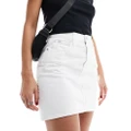Calvin Klein Jeans high rise denim mini skirt in white wash-Blue