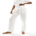Calvin Klein textured cotton sleep pants in white