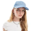Reclaimed Vintage cowgirl denim cap with hotfix-Blue