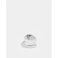 ASOS DESIGN ring with wraparound bubble design in silver tone
