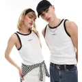 Calvin Klein Jeans Unisex monologo ringer tank in white - ASOS Exclusive