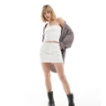 Calvin Klein Jeans cargo micro mini skirt in white wash - ASOS Exclusive (part of a set)