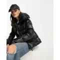 Replay padded jacket with hood in black