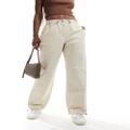 Selected Femme oversized pants in beige-Neutral