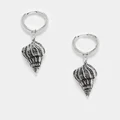 Reclaimed Vintage unisex shell earrings in burnished silver