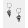 Reclaimed Vintage unisex shell earrings in burnished silver