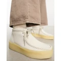 Clarks Originals Wallabee Cup sole boots in white leather