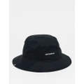 New Balance Linear logo bucket hat in black