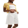 Selected Femme denim shorts in white