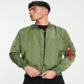 Alpha Industries MA-1 TT slim fit bomber jacket in sage green