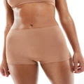 ASOS DESIGN seamless ribbed shorts in light sienna-Brown