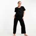 ASOS DESIGN Maternity mix & match cotton pyjama pants in black