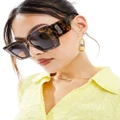 River Island arm detail cateye sunglasses in tortoiseshell-Brown