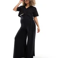 ASOS DESIGN Maternity jersey palazzo beach pants in black