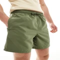Chelsea Peers garment wash beach swim shorts in khaki-Green
