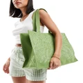 Accessorize jacquard tote bag in green