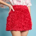 Sister Jane floral textured mini skirt in red (part of a set)