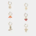 Reclaimed Vintage fun charm mix and match earrings-Multi