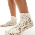Reclaimed Vintage crochet socks in white