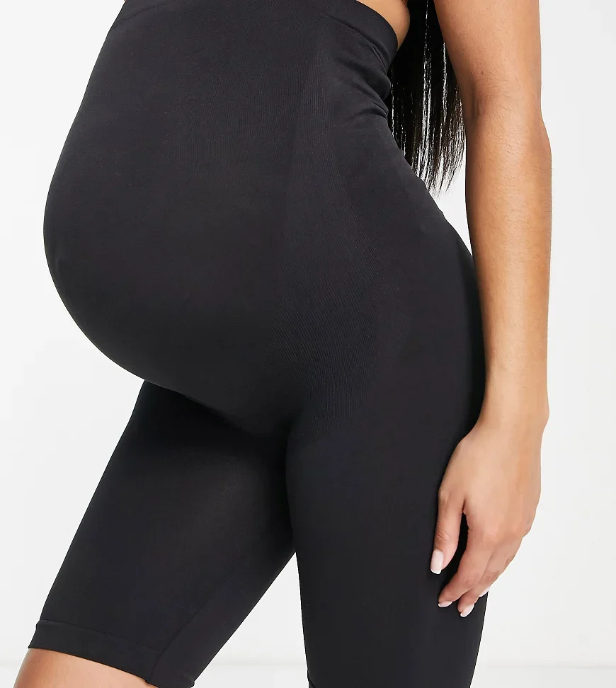 Mamalicious Maternity over the bump shapewear shorts in black