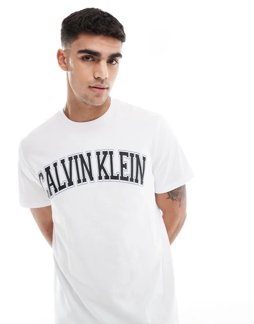 Calvin Klein Jeans varsity logo t-shirt in white