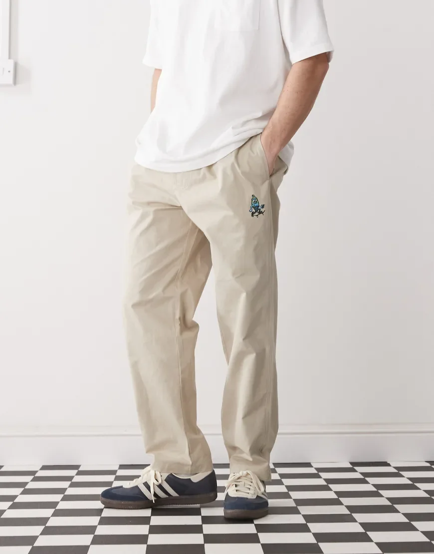 ICECREAM pull on skate pants in beige-Neutral