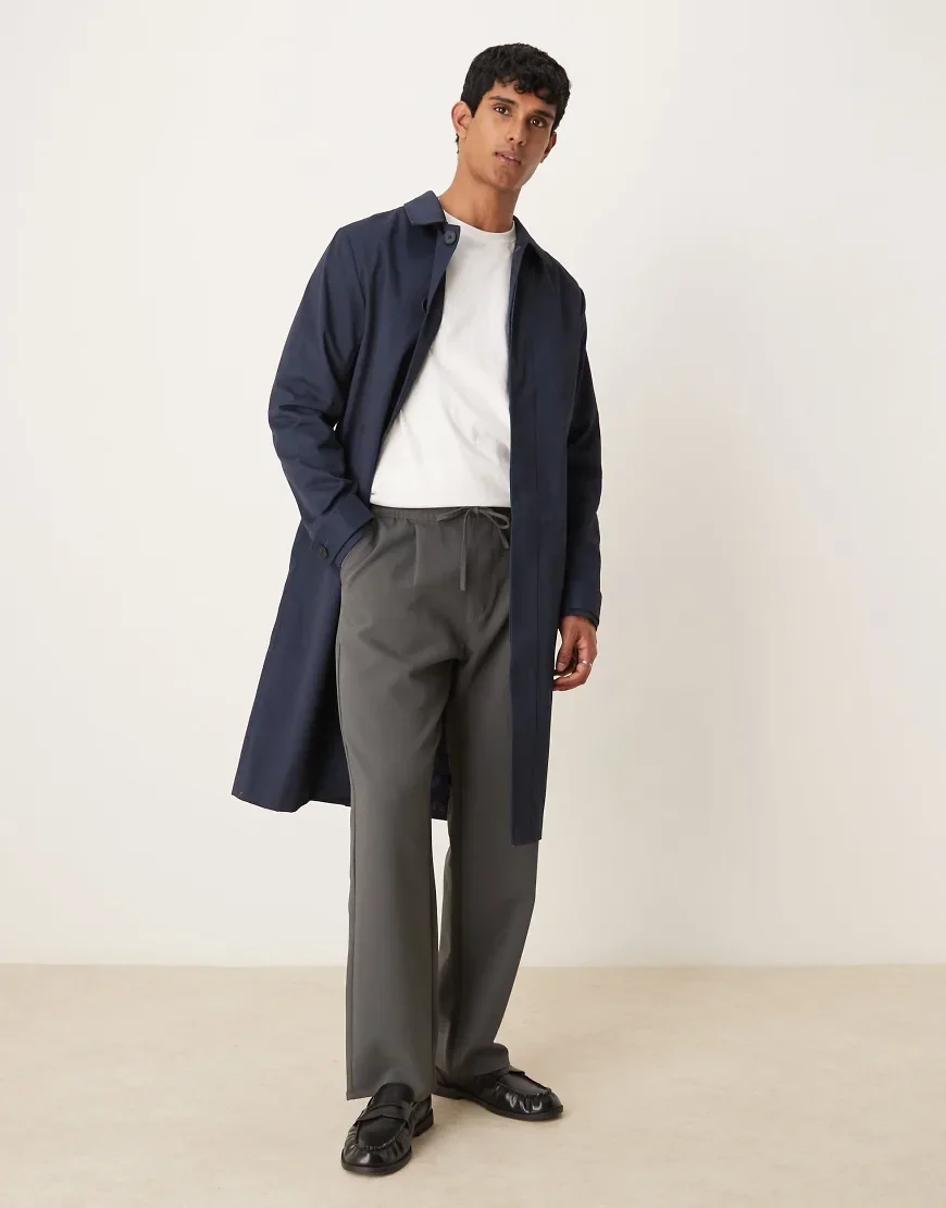 ASOS DESIGN trench coat in navy
