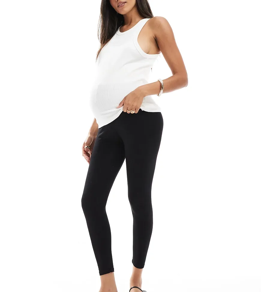 ASOS DESIGN Maternity over-the-bump leggings in black