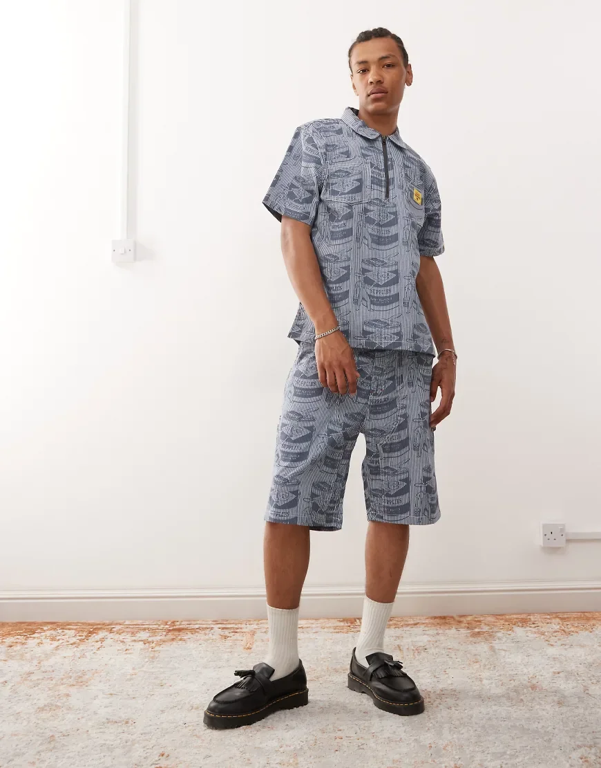 ICECREAM supplies work all over printed shorts in blue (part of a set)