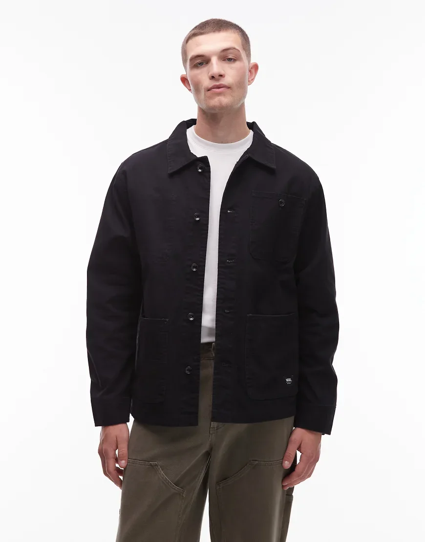 Vans drill chore canvas jacket in black
