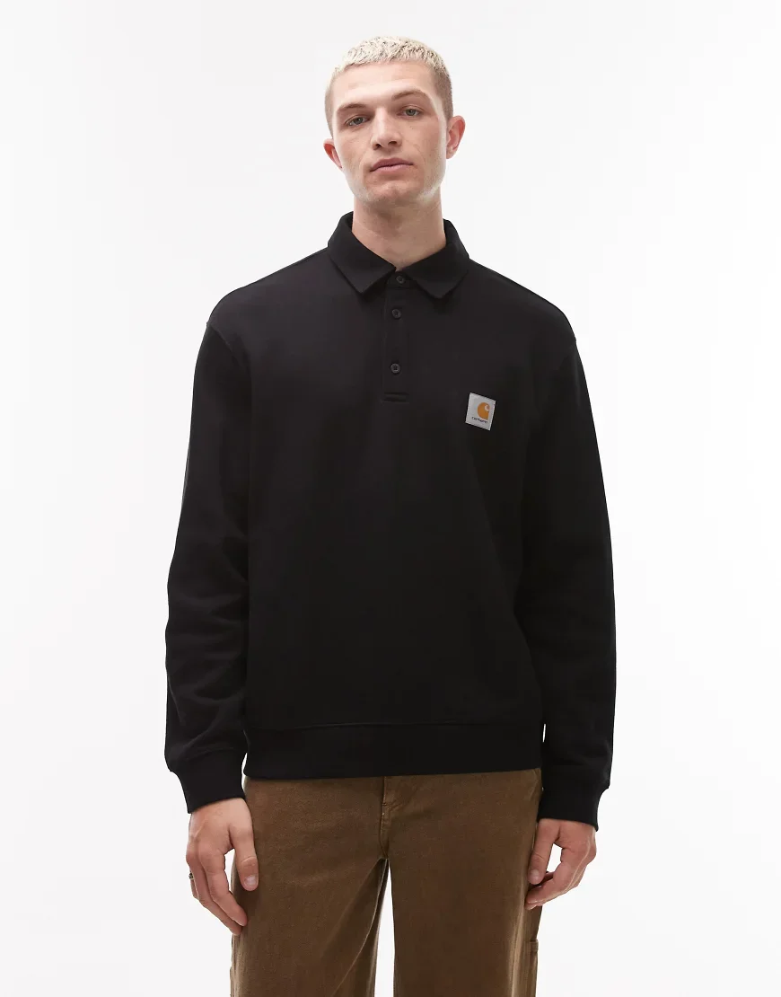 Carhartt WIP polo sweatshirt in black
