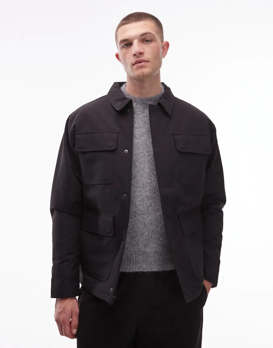 Vans drill chore nylon jacket in black
