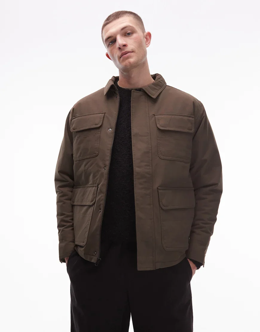 Vans drill chore nylon jacket in brown