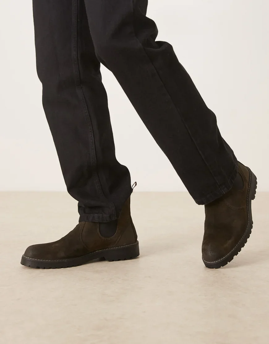 Barbour Patton chelsea boots in oiled brown suede