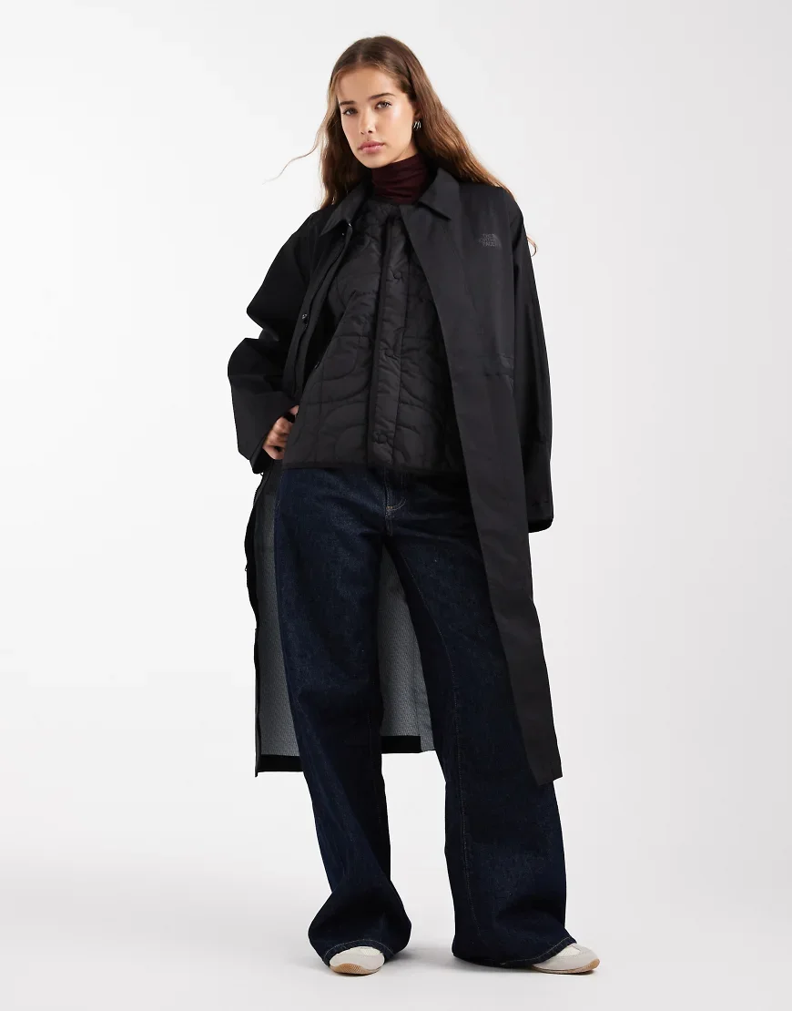 The North Face City 3in1 longline raincoat and vest in black