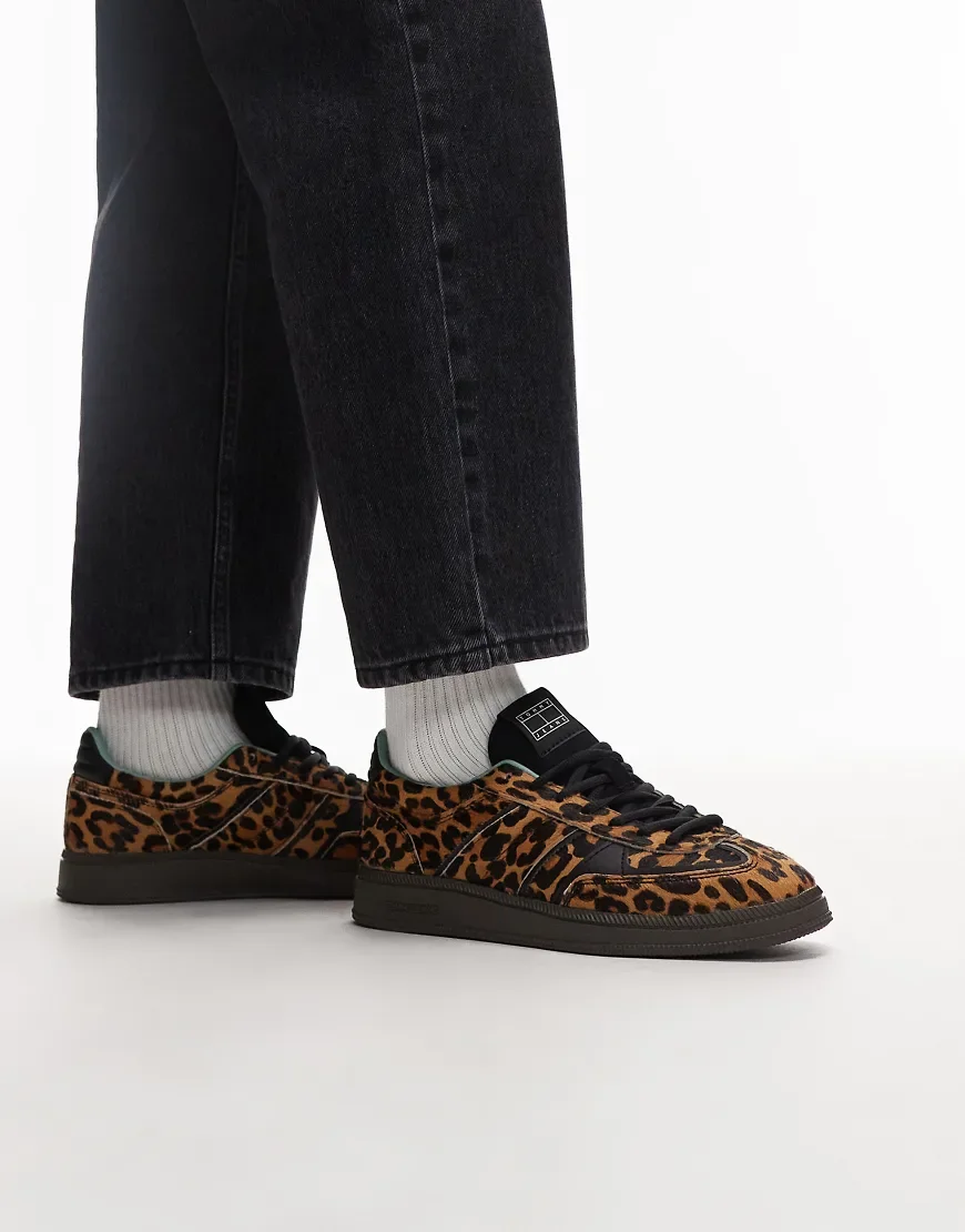 Tommy Hilfiger Greenwich low suede sneakers in leopard-Multi
