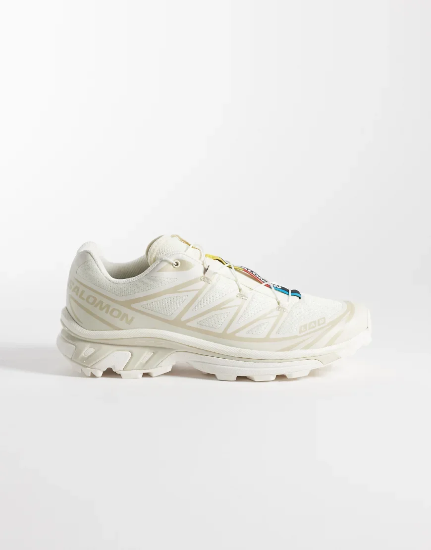 Salomon XT-6 unisex trainers in vanilla ice-White