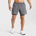 Gymshark Sport 7" 2 In 1 Shorts - Silhouette Grey/Black