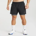 Gymshark Sport 7" 2 In 1 Shorts - Black/Silhouette Grey