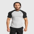 Gymshark Raglan T-Shirt - Light Grey Core Marl/Black